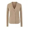 Estilo Old Money Temperamento Cuello en V Falso Dos Piezas Manga Larga Cardigan de Punto Otoño Nuevo Estilo Ajustado de un Solo Botón Versátil Top para Mujer