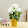 Rosa de tres cabezas bonsái pequeño flores artificiales de alta calidad decoración interior creativa flores artificiales plantación verde Amazon simulación en maceta