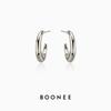 Aretes de aro en forma de C europeos y americanos para mujer, verano, diseño de nicho de gas, sentido avanzado, estilo simple y frío, aretes de metal, aretes