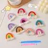 Accesorios Colgantes Arcoíris Siete Colores Estilo Escandinavo DIY Colgantes Decorativos Tejidos con Cuerda de Algodón Hechos a Mano Accesorios Pequeños para Joyería