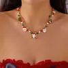 Collar de Joyería Navideña Transfronteriza Europeo y Americano Copo de Nieve Alce Muñeco de Nieve Árbol de Navidad Collar con Múltiples Colgantes Joyería para Mujeres