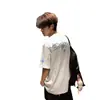 Novas Camisas Casuais Soltas de Manga Curta Bordadas Estilo Chinês Estilo Americano para Casais, Homens e Mulheres, Novas Blusas Estampadas de Manga Curta de Verão