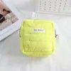 Bolso Cuadrado Pequeño Acolchado Simple Coreano, Bolsa de Almacenamiento Dulce y Linda, Monedero Suave de Mano para Llevar, Bolsa de Almacenamiento para Artículos Varios para Mujeres
