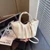 Bolsa Nuvem Plissada Estilo Francês para Mulheres 2024 Nova Moda Cesta Tote de Couro Macio Bolsa de Ombro Transversal Versátil Tendência