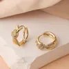 Pendientes de Aro Lisos de Plata de Moda Lujo Ligero Pendientes de Aro Grandes Versátiles Pendientes de Clip para Oreja de Aro Grande de Color Dorado de Gama Alta de Nicho para el Viaje Diario