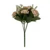 Atacado Novo Transfronteiriço 10 Cabeças Pequenas Rosas Champagne, Flores Artificiais para Ano Novo, Decoração de Arranjo de Flores, Adereços para Fotografia