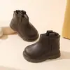 Botas para Niña Botas Martin de Cuero para Niños 2026 Otoño/Invierno Nuevo Estilo Botas de Nieve de Princesa Elegantes Botas Cortas de Felpa de Algodón para Bebé