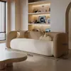 Sofá Moderno para Espacios Pequeños, Tienda de Ropa, Salón de Belleza, Estudio Fotográfico, Área de Descanso, Recepción, Negociación, Estilo Crema, Casa de Huéspedes, Cuero Resistente a los Arañazos de Gato