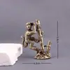 Mono del Zodiaco de Latón Paso a Paso Pequeños Adornos Adornos del Año del Zodiaco de la Vida Adornos para Oficina Estudio