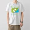 Camiseta de manga curta estampada masculina verão juvenil na moda para todos os jogos solto em torno do pescoço respirável para estudantes