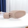 Sandalias de red de moda para mujer, verano, playa, punta cerrada, medias pantuflas, pantuflas de cristal perezosas, tacón medio grueso, antideslizantes, que aumentan la altura