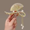 Presilha de Cabelo de Liga Trendy de Alta Qualidade Borboleta Tassel Grande para Mulheres Parte de Trás da Cabeça Presilha Tubarão Acessório de Cabelo Adorno de Cabeça Grampo de Cabelo