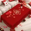 Decoración para recién casados, mantel rojo brillante, mantel ambiental para mesa de café de sala de estar de compromiso, nuevos suministros para bodas