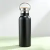 Termo de Acero Inoxidable 304 de Boca Ancha Estilo Americano Premium con Tapa de Bambú, Adecuado para Deportes al Aire Libre y Montañismo, con Acabado Recubierto con Spray Mate