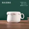 Taza de Cerámica Lisa Jingde DIY Hecha a Mano con Esmalte Debajo Taza Blanca en Blanco Pintada Taza Lisa de Arcilla Blanca Alta Pintada a Mano