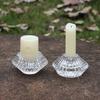 Candelabro de cristal transparente simple de estilo europeo, vela de cera de varilla de doble uso, taza con engranaje, candelabro OVNI, vela de aromaterapia, taza