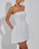2026 Ropa Sexy Europea y Americana para Mujer Transfronteriza Amazon Nuevo Top de Tubo Sexy sin Mangas Falda de Lentejuelas de Cintura Alta Línea A Negra
