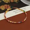Nuevo Estilo Francés Lujo Ligero Aleación de Cobre Zirconia de Color Sintético Pulsera Diseño de Color Mixto Temperamento Pulsera Colorida de Alta Calidad