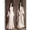 Vestido de punto blanco estilo sirena para mujer, adecuado para primavera y otoño, se usa debajo de un abrigo, falda bodycon elegante, vestido Berkeley tipo pera