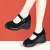 Zapatos de Plataforma Individuales para Mujer Suela Gruesa Otoño 2026 Nuevos Zapatos de Tela para Personas de Mediana Edad y Mayores Suela Suave Cómodos Zapatos para Madre Zapatos Individuales para Trabajo en Hotel