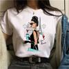 Camiseta nueva de moda para mujer, camiseta de manga corta, top informal de verano para mujer, cuello redondo, estilo Harajuku de los años 90 para chicas.