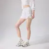 Shorts Deportivos Anchos de Diseño Delgado para Otoño con Cordón y Pliegues para Mujer, Adelgazantes de Cintura Alta, Dulces y Picantes, Casuales, Hot Pants