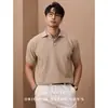 Camisa Polo Tejido de Punto Manga Corta Hombre Cuello Solapa Estilo Old Money Negocios Elegante Corte Ajustado Camiseta Verano Fábrica Transfronteriza Venta al por Mayor
