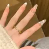 Anillo de Cetro de Diosa Gemela de la Edad Media Antigua para Mujer Lujo Ligero Alto Gama Anillo de Cola Abierta Anillo de Circonita Nuevo Estilo 2025