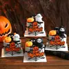Decorações de Bolo de Halloween Desenho Animado Fofo Ceifador Fantasma Enfeites Teia de Aranha de Halloween Palitos Inserções