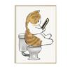 Pintura colgante creativa para baño de gatos de fábrica, mural para dormitorio japonés, pintura decorativa moderna minimalista para baño y inodoro