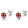 Aretes de tachuela con cara sonriente para mujer, plata de ley 925, moda, simples, Ins, modernos, para cartílago, personalidad, lindos, de temperamento, joyería para orejas