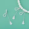 Nuevo Colgante de Borla de Calabaza Hueca Incrustada de Diamantes Finamente Elaborado en Plata de Ley S925 Material de Accesorios de Plata para Pulsera DIY Collar