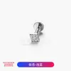Aretes de Aleación de Titanio F136 Mini Pequeños con Forma de Rombo Incrustaciones de Circonita Tornillo Interno Tachuelas para Cartílago Nasal Joyería para Piercing de Titanio G23