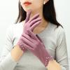 Guantes para mujer otoño e invierno delgados cálidos a prueba de frío pantalla táctil versión coreana lindos nuevos terciopelo alemán montar conducir fábrica mayoreo