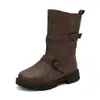 Hebilla de Cinturón Chelsea Botas Romanas Otoño e Invierno Botas Martin Botines talla extra Planos Nuevos 4048 Comercio Exterior Zapatos de Mujer