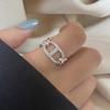 Corea del Sur Anillo Abierto de Diamante Nariz de Cerdo Moda para Mujer Diseño Nicho Personalizado 2024 Nuevo Anillo de Alta Gama para Mujer