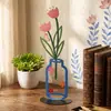 Ornamento de Vaso de Flores de Ferro Espessado, Decoração de Arte Oca para Estudo, Mesa de Cabeceira, Mesa de Trabalho, Artesanato para Decoração de Casa