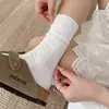 Calcetines Zhuji, Calcetines para Mujer de Todas las Estaciones, Calcetines de Algodón Versátiles de Color Sólido Sin Costuras, de Caña Media, Estilo Coreano Ins, Venta al por Mayor
