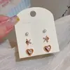 Pendientes de Perla Estrella en Forma de Corazón, Lujo Ligero y Sensación de Alta Gama, Tres Pares de Pendientes, Dulces y Delicados, Pendientes Elegantes y Versátiles