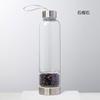 Vaso de Agua Energético de Grava de Cristal Natural Tapa de Acero Inoxidable 304 Botella de Agua con Partición de Boca Pequeña Vidrio para Spa Transfronterizo