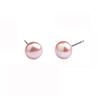 Aretes de perlas naturales aguja de plata S925 incrustados con perla blanca champán rosa púrpura negra simples y generosos al por mayor