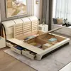 Atacado de fábrica cama de couro simples moderna cama de tecido tecnológico 1,8 m cama de casal 1,5 m cama de casal tatami cama de casamento