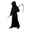 Nuevo disfraz de cosplay de Halloween transfronterizo, atuendo de Parca de calavera luminosa con ojos brillantes, disfraz de bruja fantasma