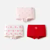 Calzoncillos tipo bóxer de algodón para niña Balabala, Shorts Rojos para Niños para el Año del Dragón, Estilo de Año Nuevo, Paquete de Tres