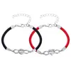 Pulsera original para parejas de hombres y mujeres un par de cuerda tejida negra y roja pulsera de mano moda estudiantil regalo para conmemorar una generación de cabello