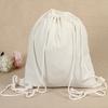 Mochila de algodón con cordón en stock bolsa de cordón de lona haciendo doble cordón bolsa de embalaje de regalo haciendo logotipo impreso