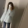 Chaqueta de algodón de estilo nuevo 2026 para trabajo para mujer, abrigo de algodón cálido de invierno con capucha y resistente al viento, con cuello grande de piel, corte holgado, engrosado, prenda exterior de moda