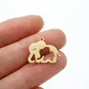 5 Peças/Pacote Transfronteiriço Novo Simples Pingente Elefante Mãe Bebê Aço Inoxidável Animal Pequeno Fofo Acessórios DIY