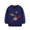 Nova Moletom Infantil de Outono Estilo Europeu e Americano Gola Redonda Moletom Masculino Moletom Infantil Bordado de Avião de Desenho Animado Manga Longa
