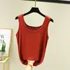 Camisole de Modal Lisa Sem Mangas para Verão Feminina, Top Simples Versátil de Gola U com Corte Justo